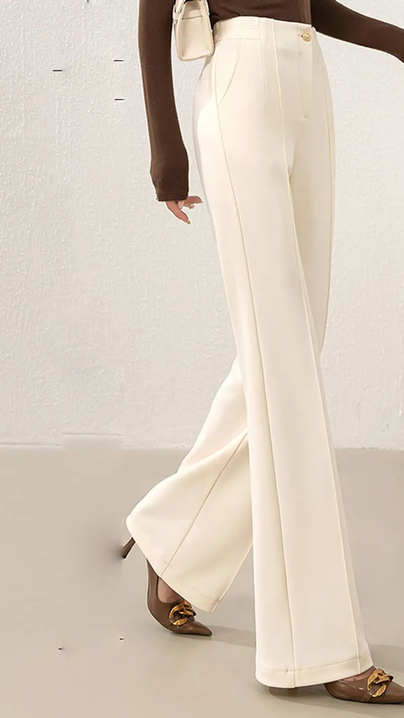 Casual Slimming Ribbed Wide Straight Leg Pants