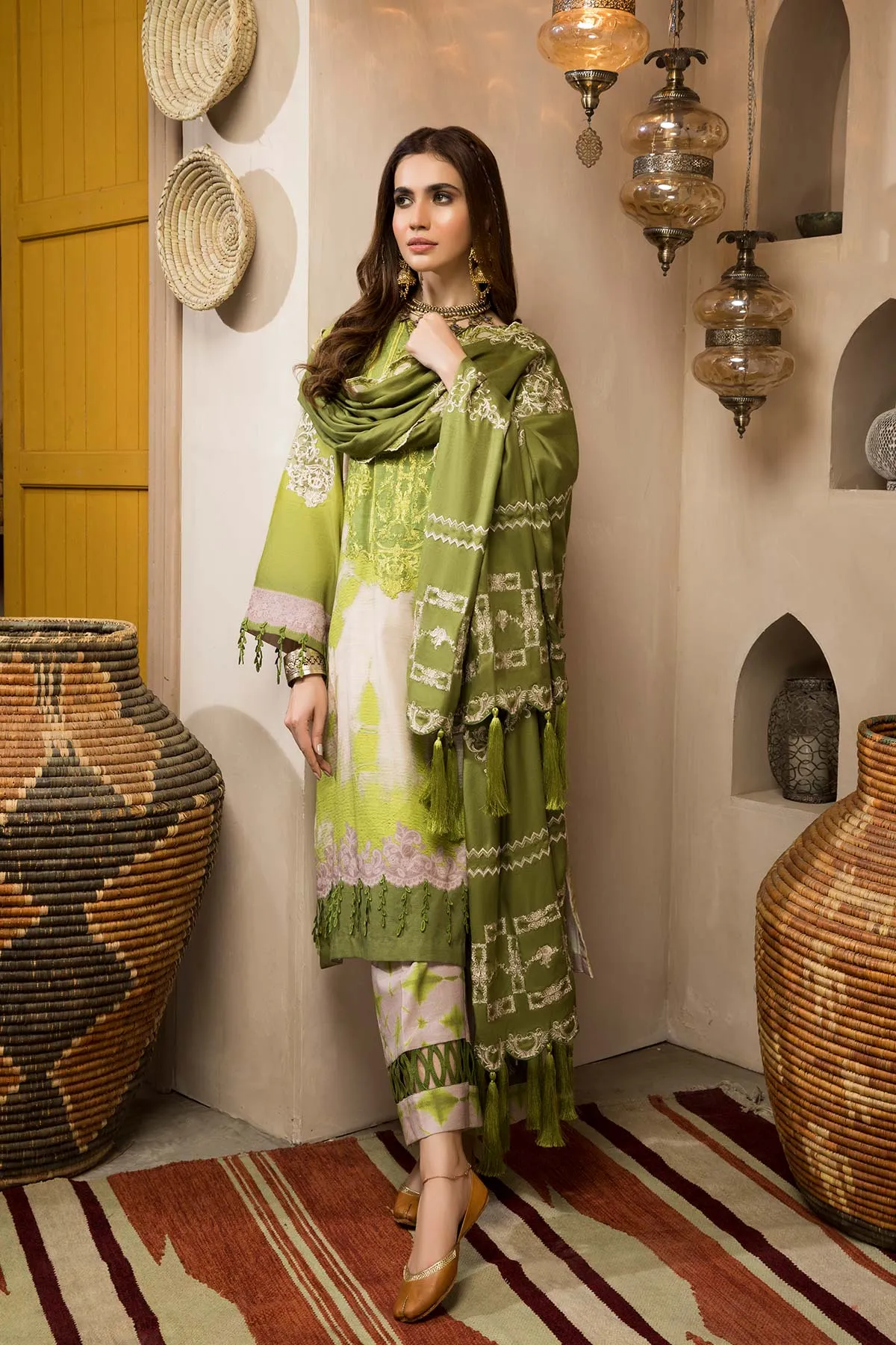 Charizma Naranji · Embroidered Khaddar With Khaddar Shawl Vol 1 – CNW-08