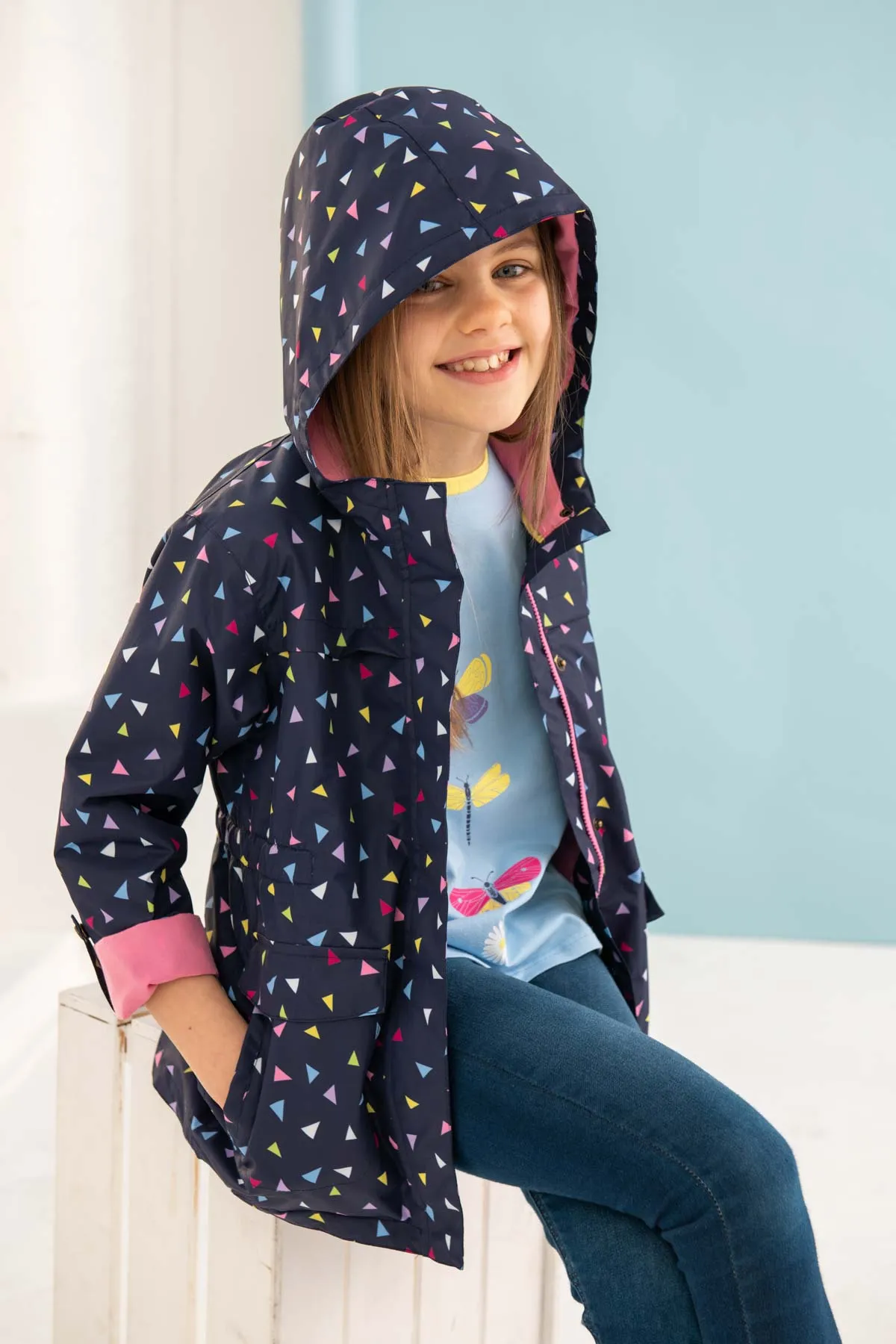 Charlotte Rain Parka - Triangle Print