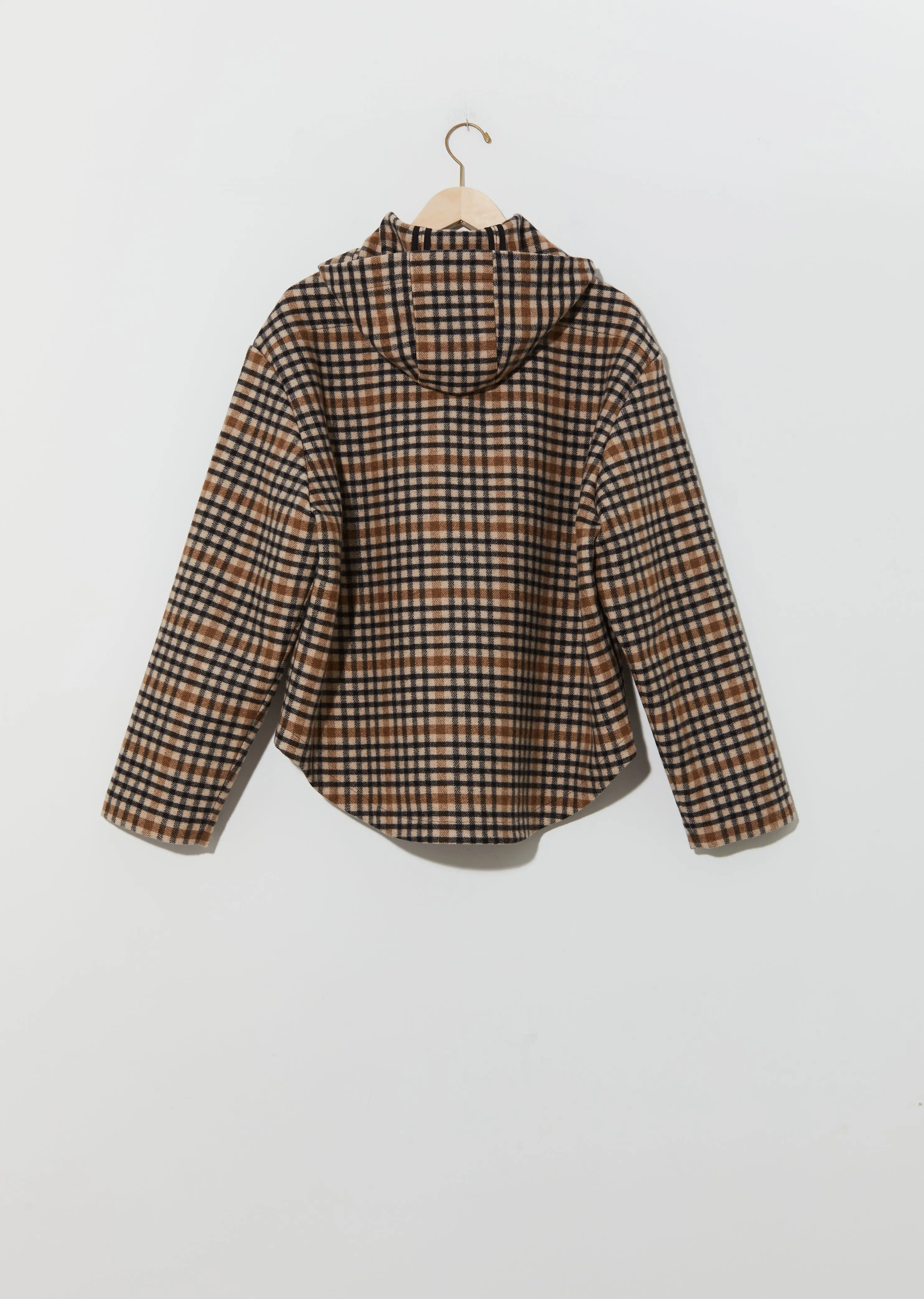 Checked Wool Hoodie Jacket