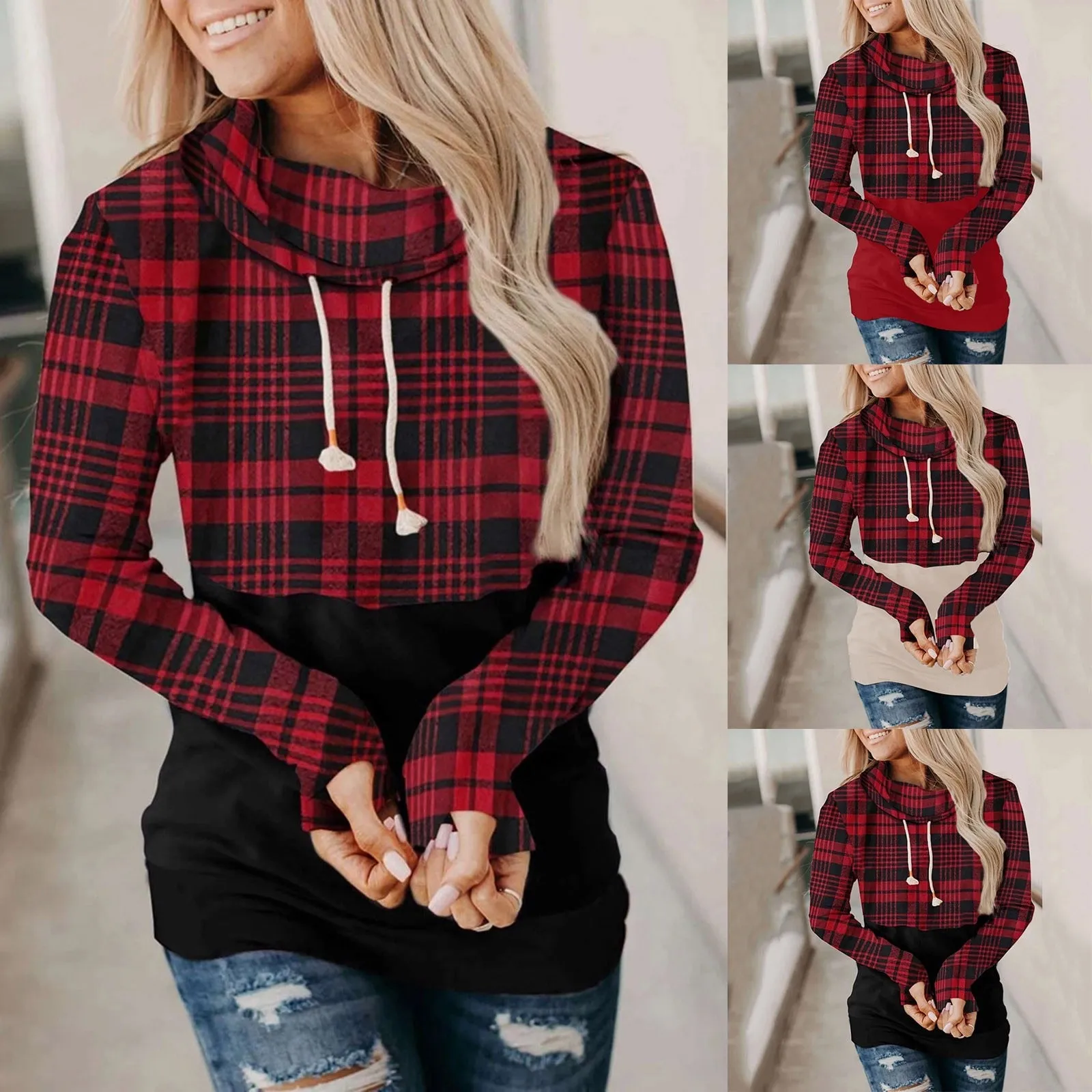 Christmas Plaid Women Hoodie