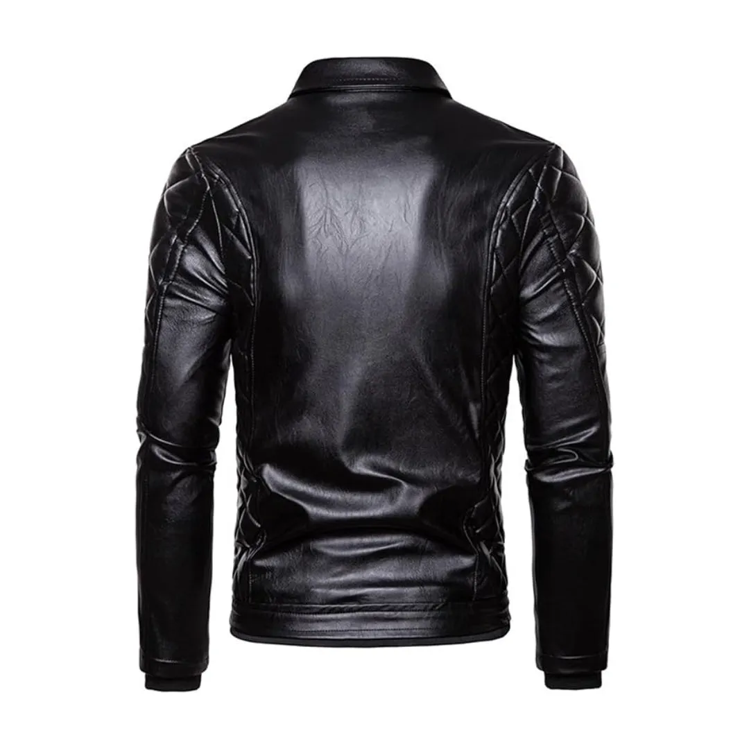 Christmas Removable Fur Collar Real Leather Jacket