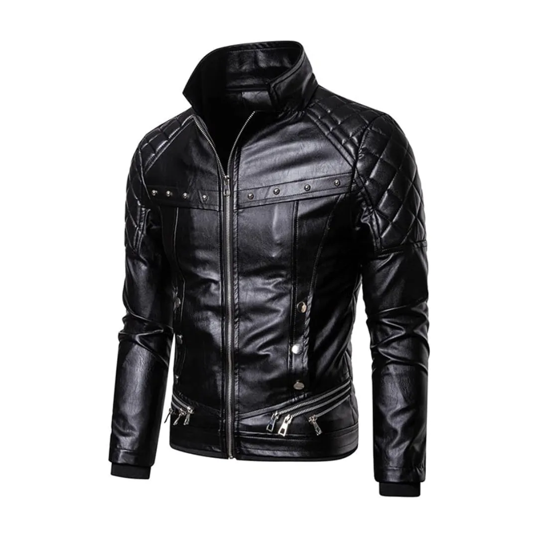 Christmas Removable Fur Collar Real Leather Jacket