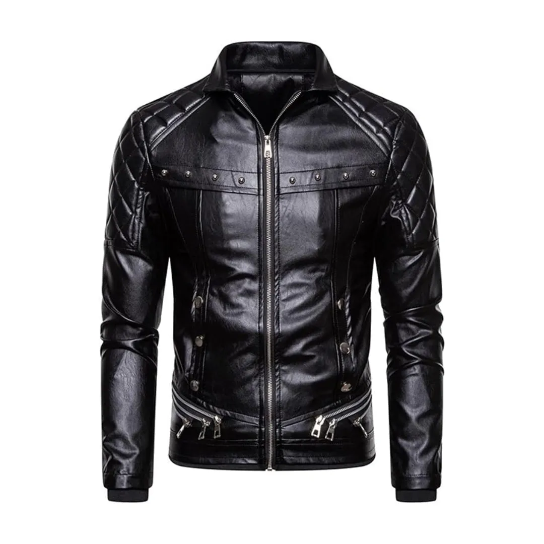 Christmas Removable Fur Collar Real Leather Jacket