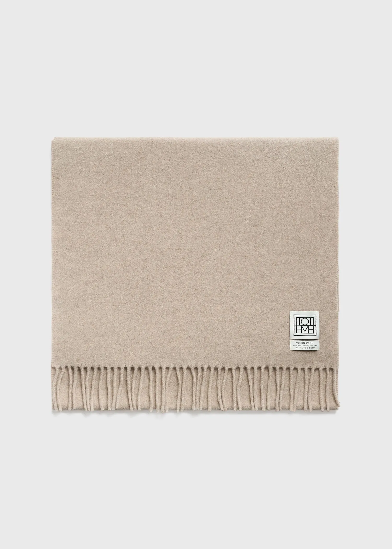 Classic wool scarf light beige mélange