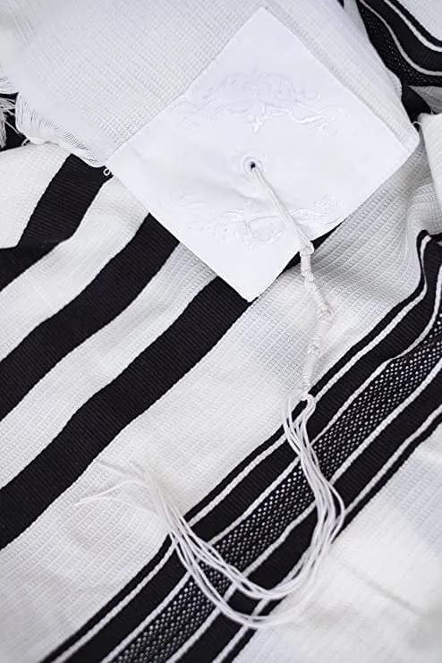 Cotton Traditional Tallis - White Stripes