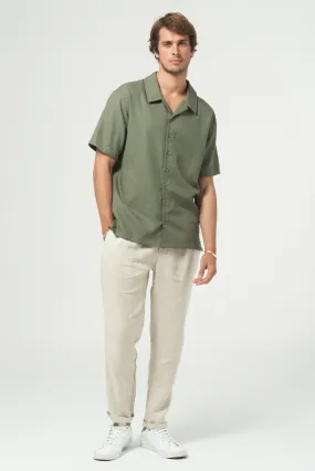 COUSINS HERRINGBONE SHIRT - KHAKI