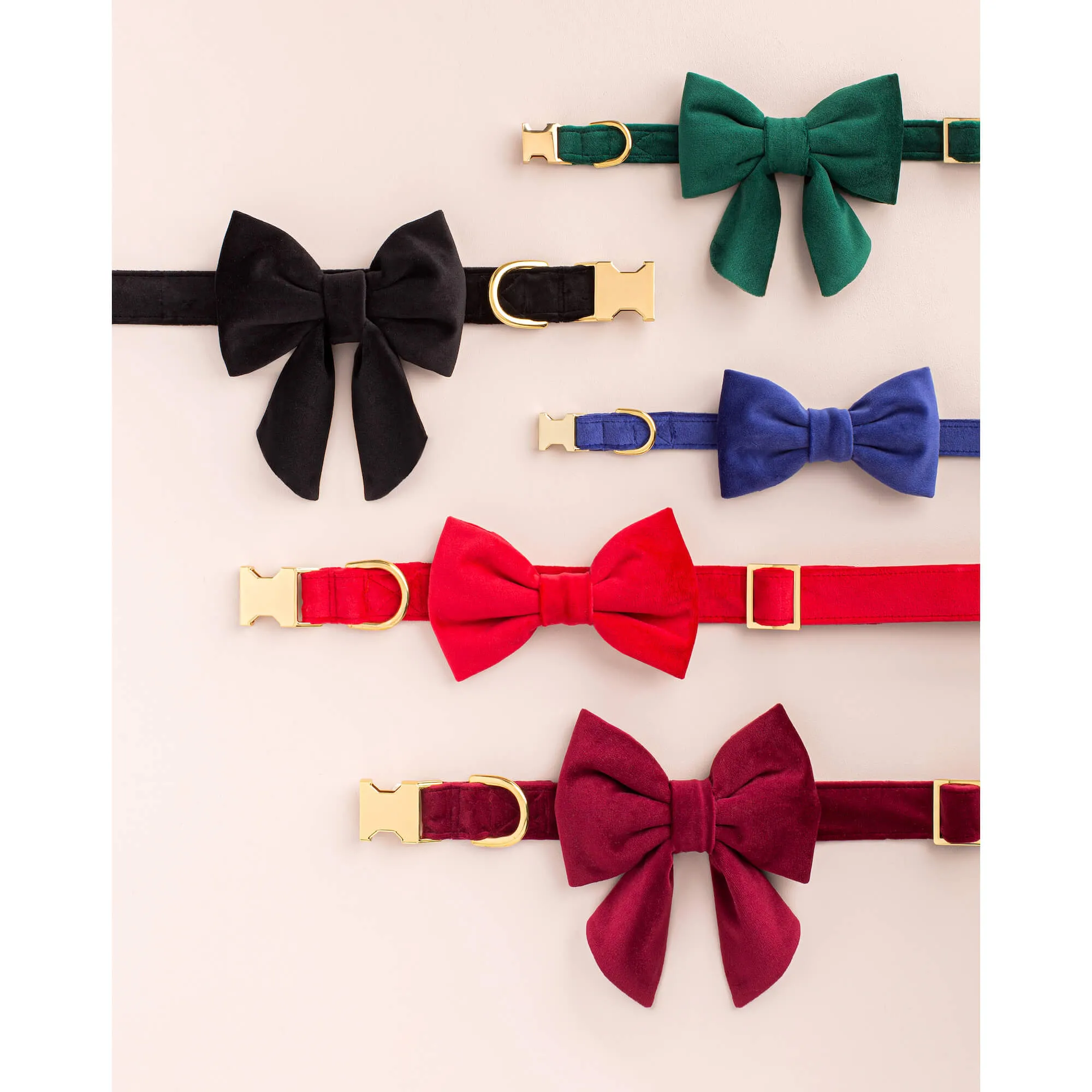 Cranberry Velvet Bow Tie Collar