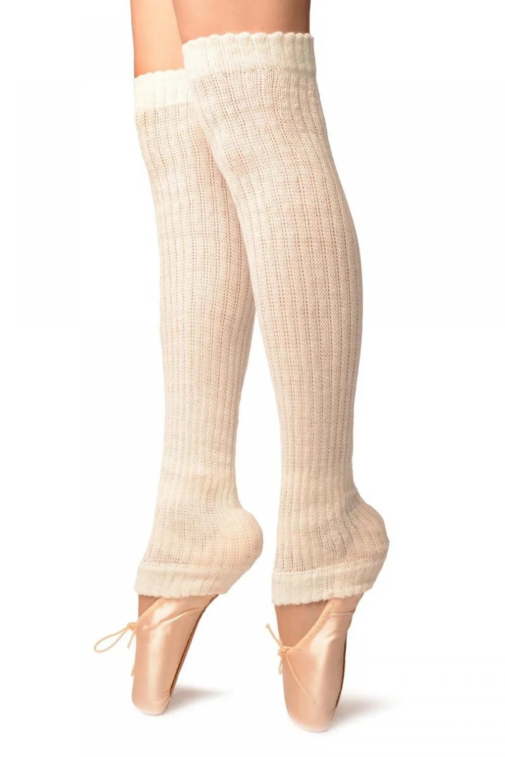 Cream Double Rib Stitch Dance/Ballet Leg Warmers