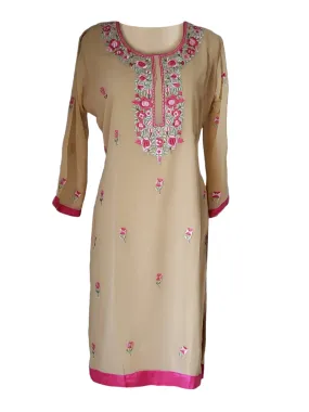 Cream Georgette Kurti/Tunic