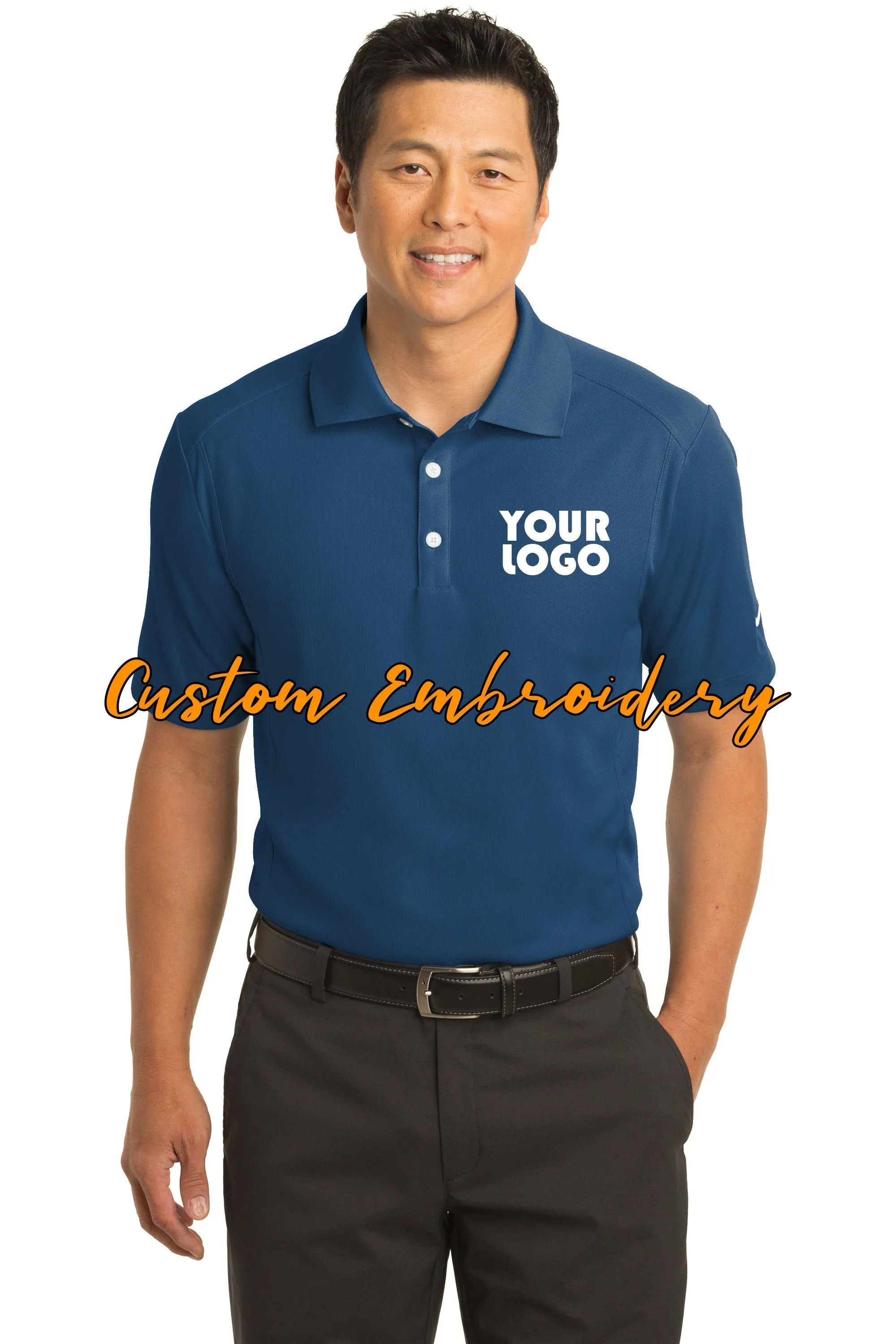 Custom Embroider Nike Dri-FIT Classic Polo - Personalize Polo Shirt - Includes one 4in x 4in embroidery on left or right chest