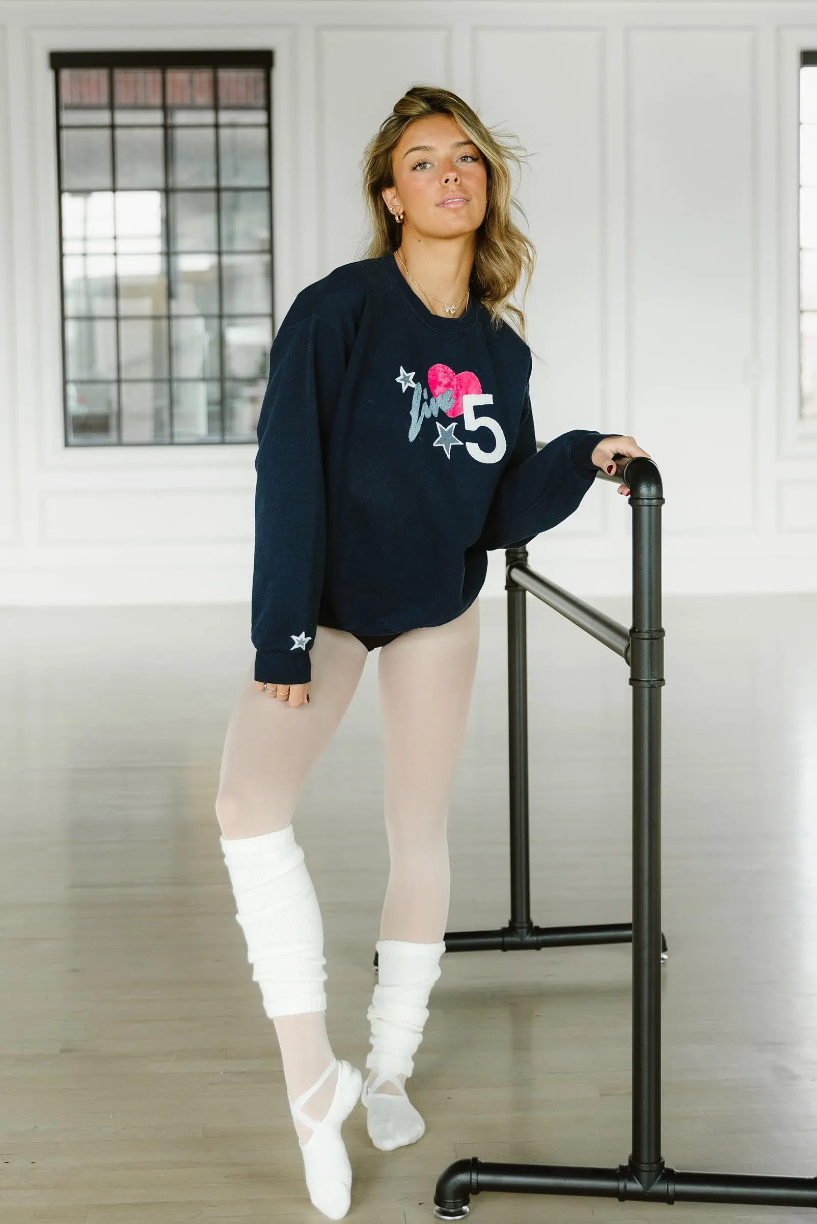 Custom Pink Heart Five Sweatshirt