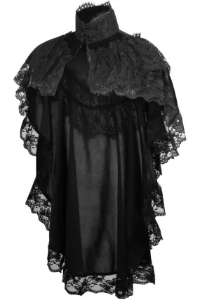 Daisy Corsets Tapered Black Velvet & Lace Capelet