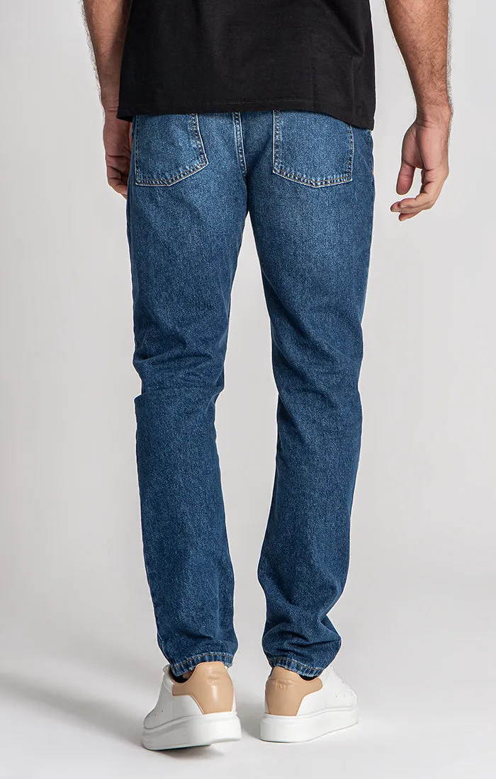 Dark Blue Core Straight-Leg Jeans