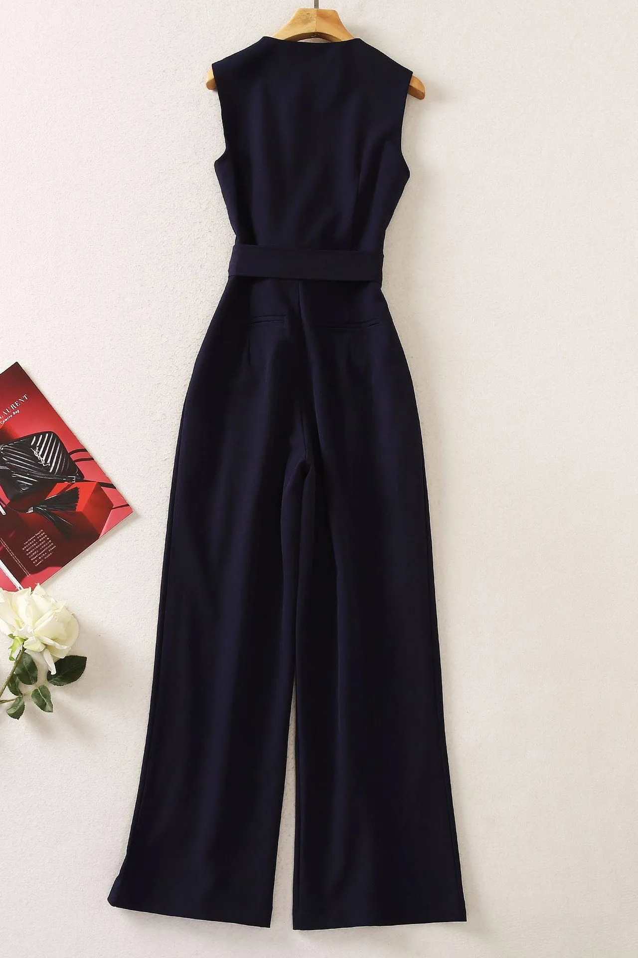 Dark Navy Sleeveless Jumpsuit