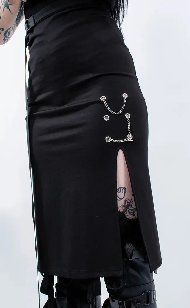 Darkling Embellished Midi Skirt