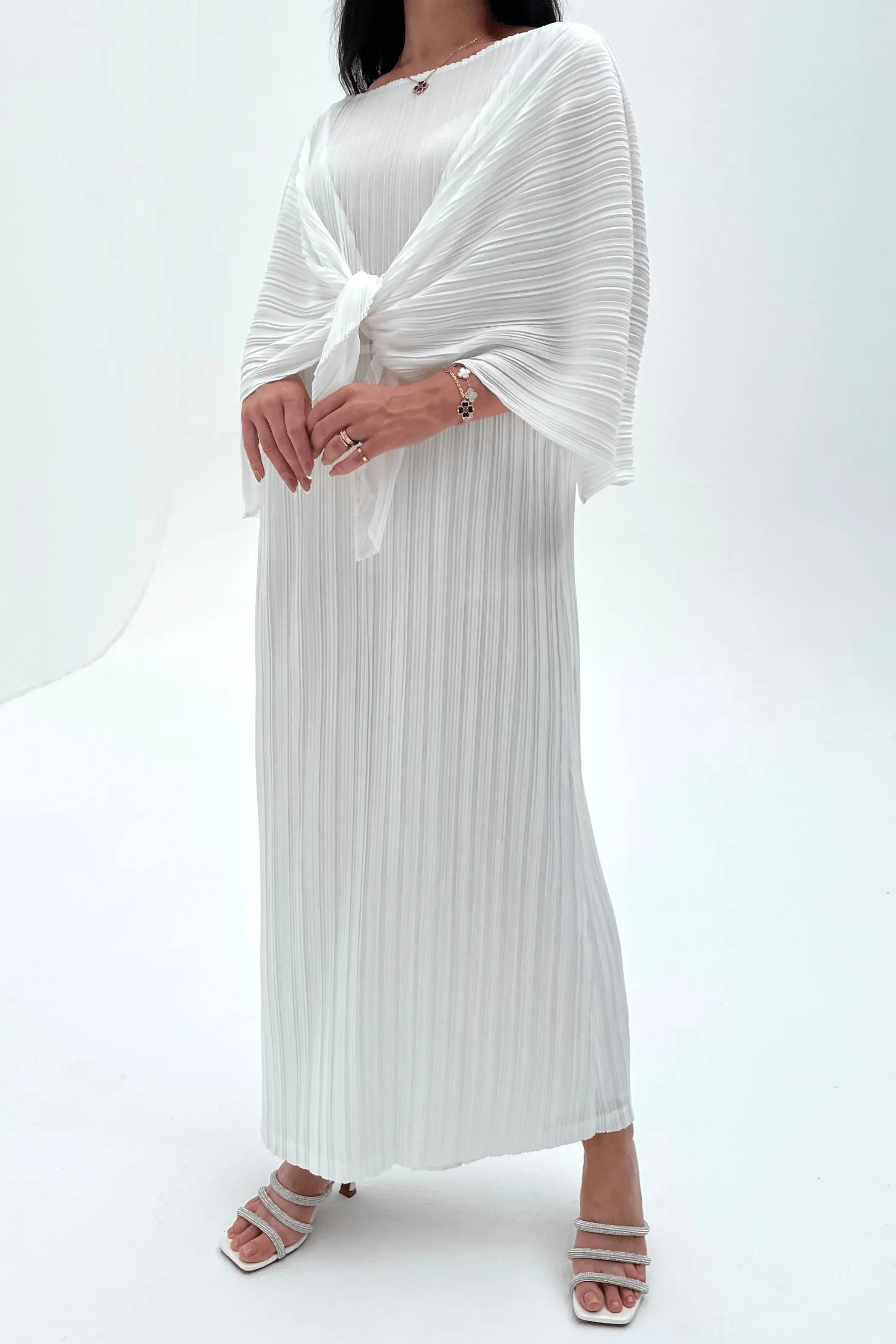 Devin Long Dress with Shoulder Cape