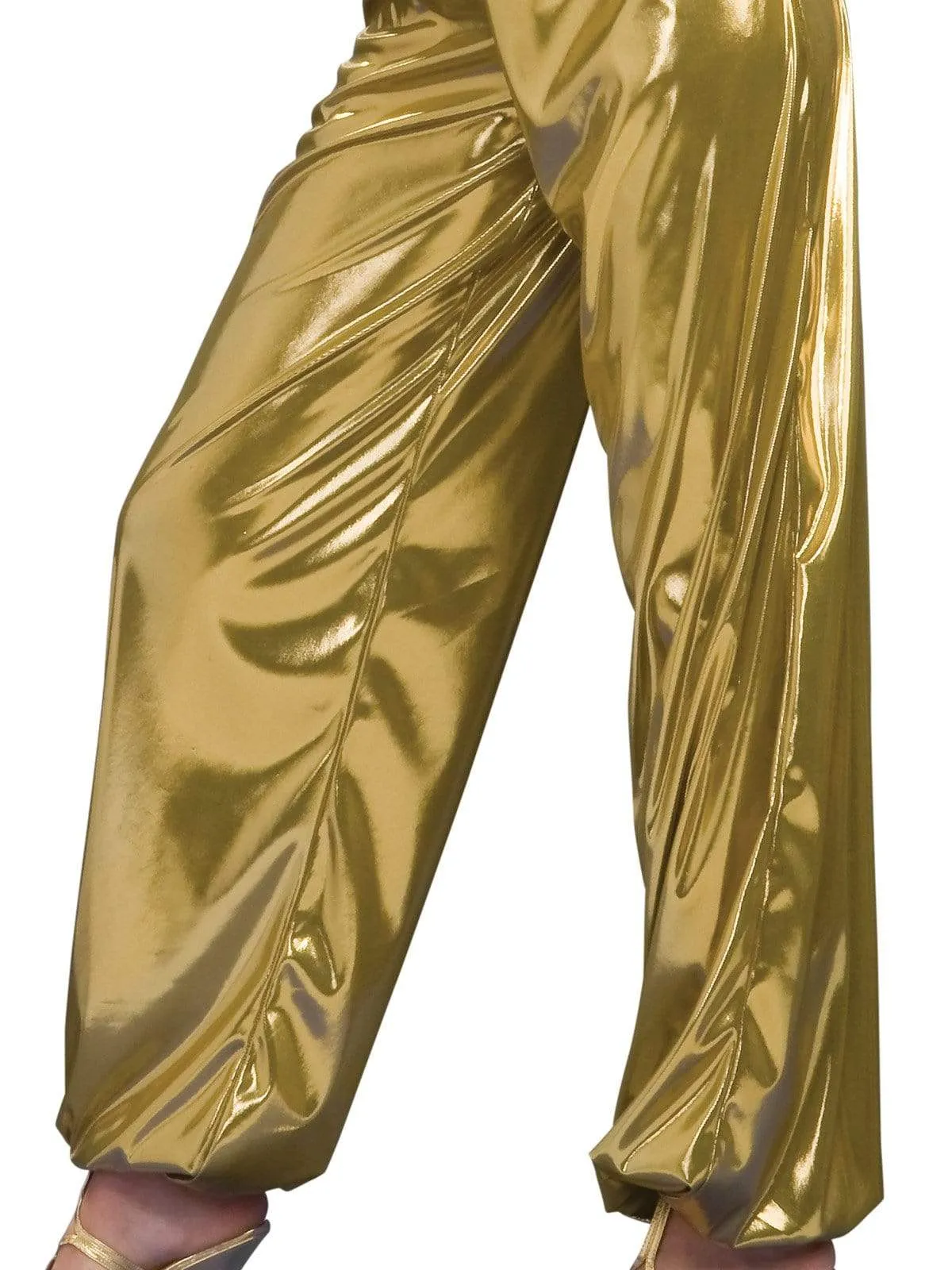 Disco Diva 70s Solid Gold Women's Jumpsuit