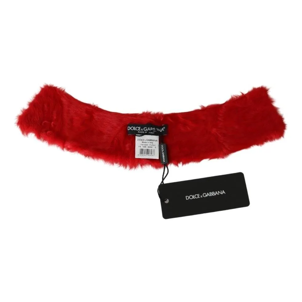 Dolce & Gabbana Elegant Red Lambskin Scarf