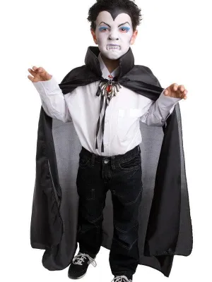 Dracula Vampire Black Cape Kids Halloween Costume