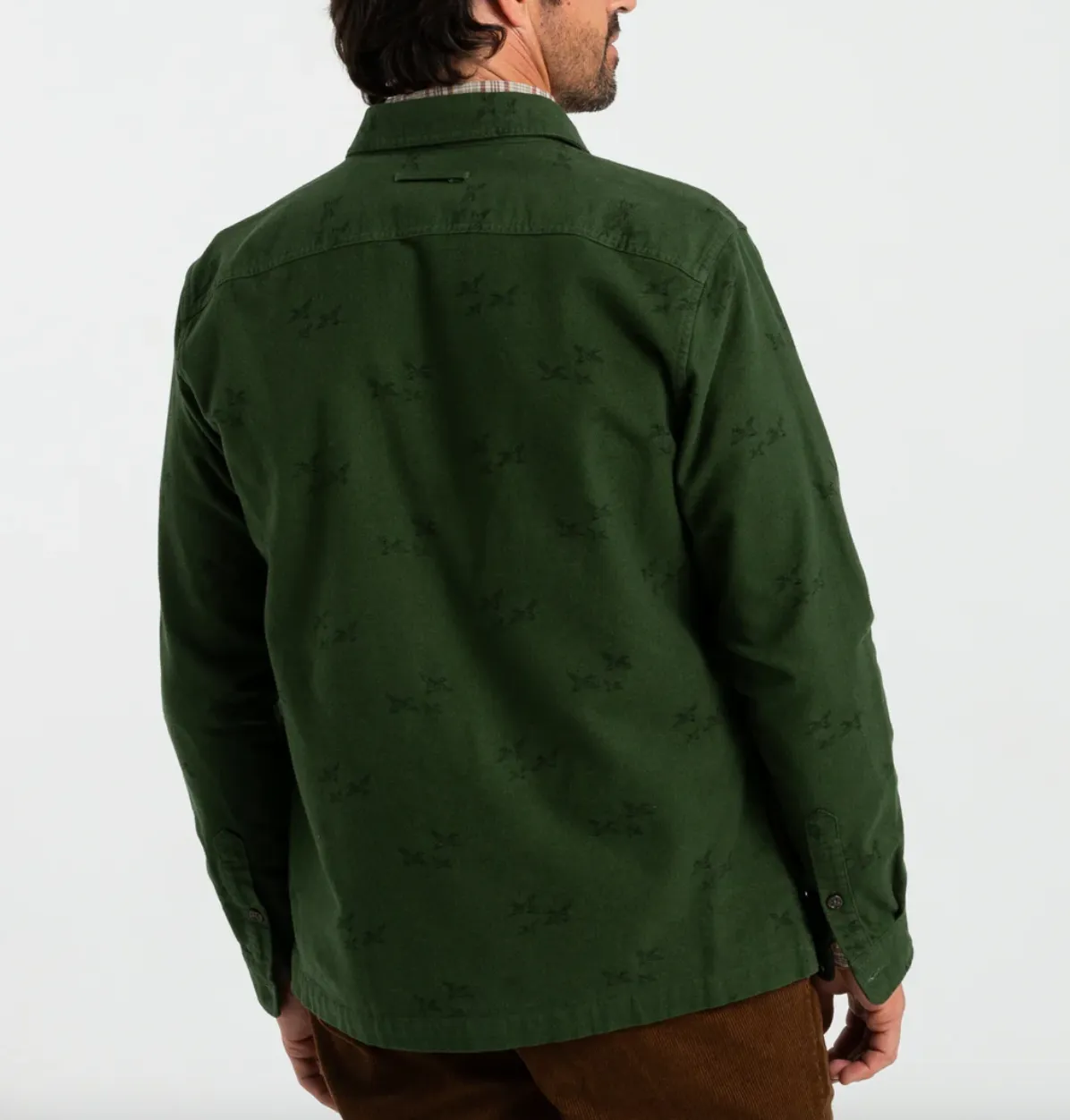 Duck Head Slater Moleskin Overshirt Green