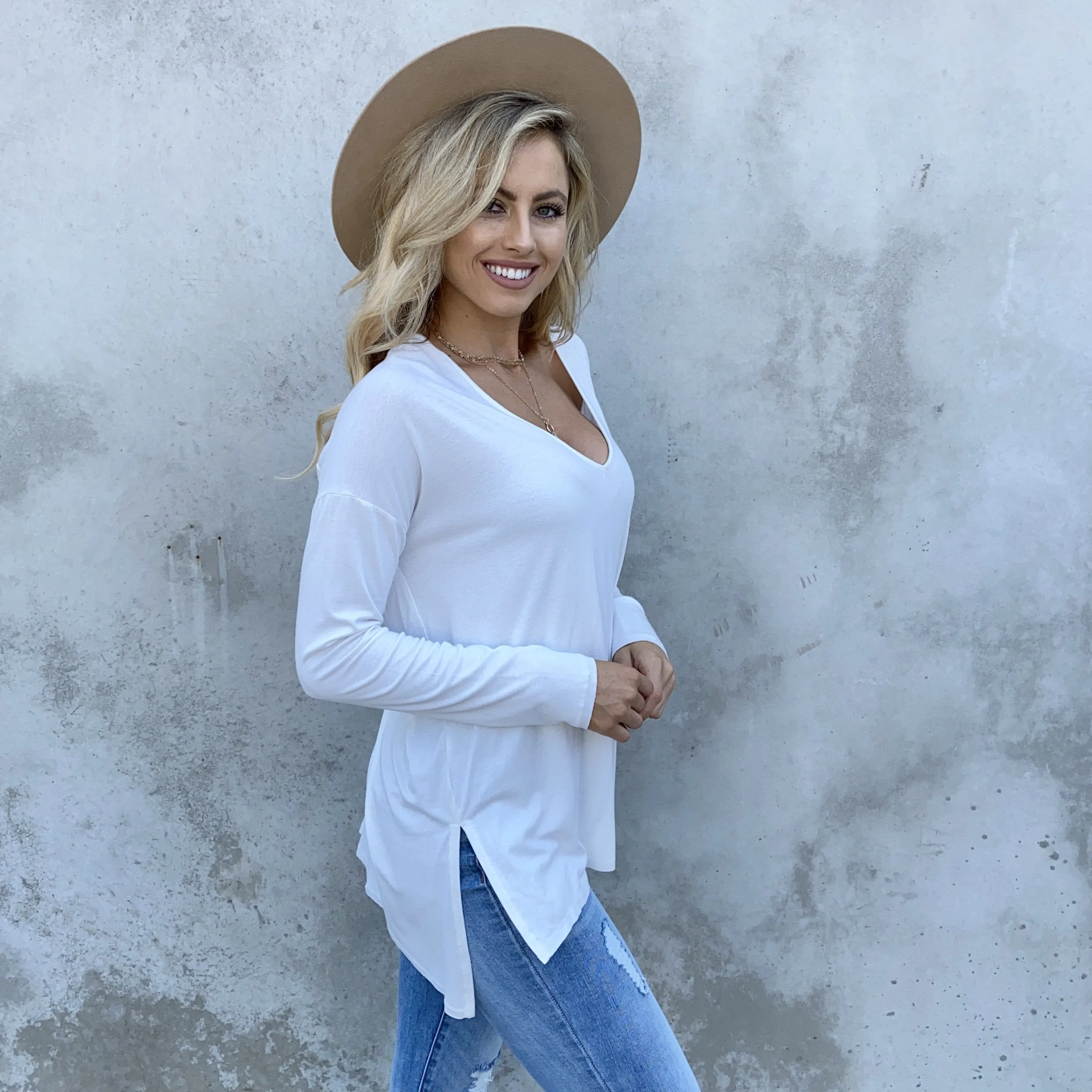 Dusk to Dawn Tunic Top In White