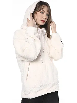 Faux Fur Half-Zip Fleece Sweatshirt