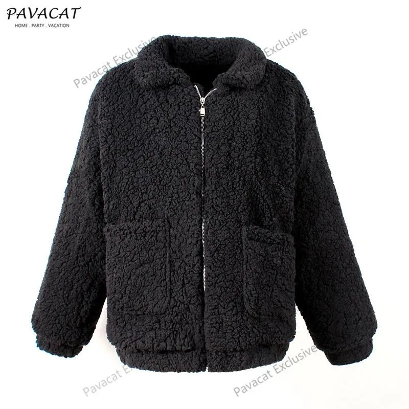 Faux Lambswool Oversized Coat