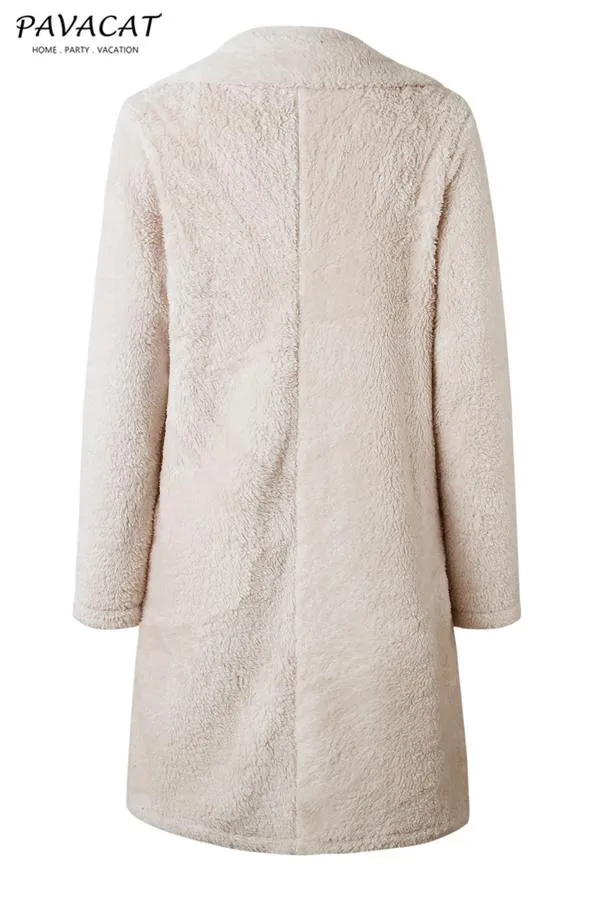 Feeling of Warmth Faux Fur Longline Coat - Beige