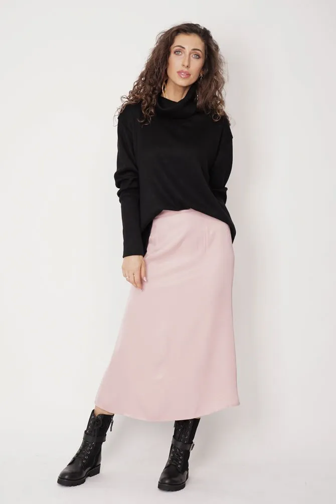 Feme Satin Skirt Pink