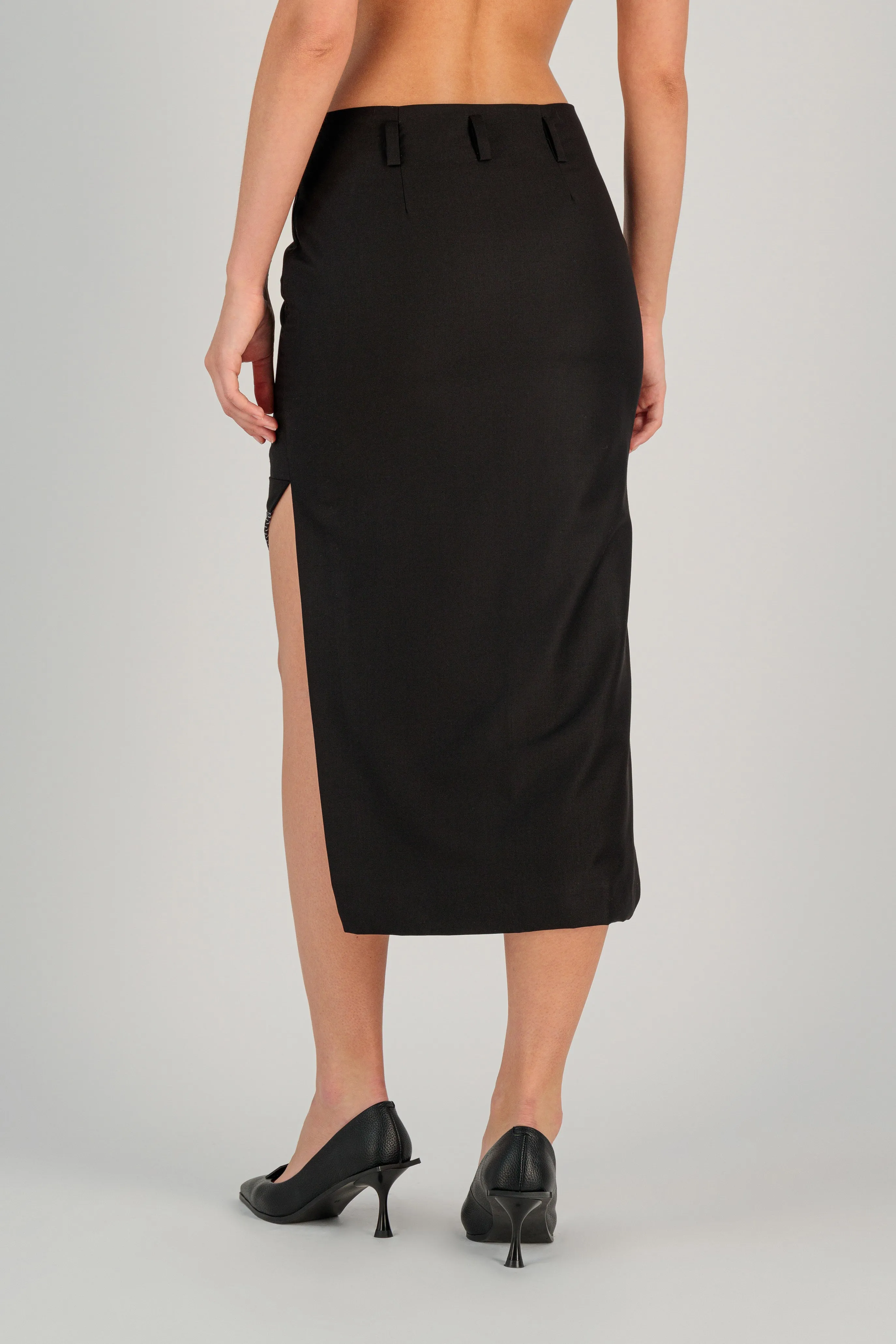 FOLD OVER MIDI SKIRT