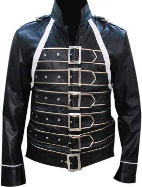 Freddie Mercury Military Concert Black Leather Jacket