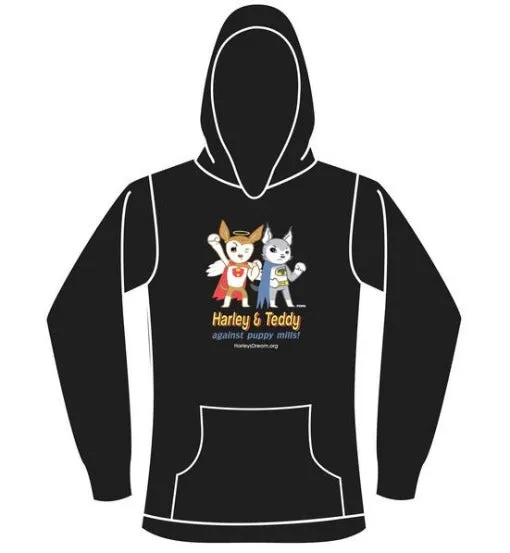 French Hoodie (Ladies) - Superheroes Against Puppy Mills