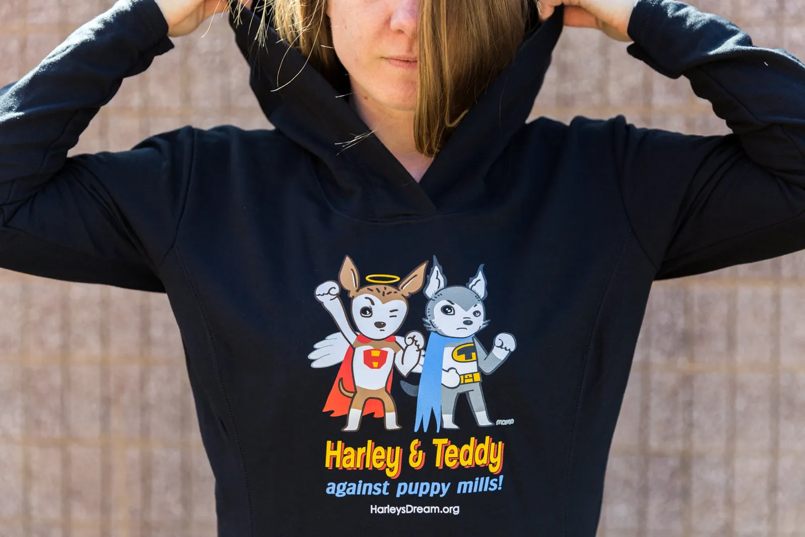 French Hoodie (Ladies) - Superheroes Against Puppy Mills