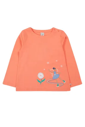 Frugi Anna Applique Top Cantaloupe Fairy