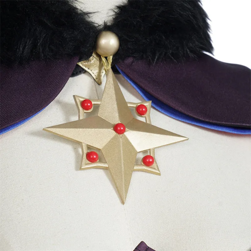 Genshin Impact Mona Megistus Cosplay Costume Anime Astrologist Purple Uniform Halloween Party Dress