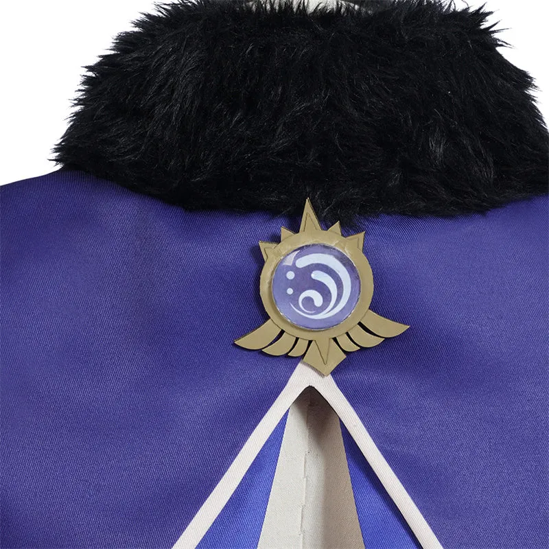 Genshin Impact Mona Megistus Cosplay Costume Anime Astrologist Purple Uniform Halloween Party Dress