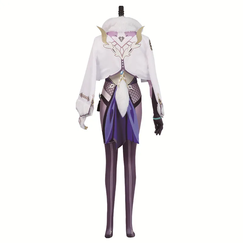 Genshin Impact Yelan Cosplay Costume Gameplay Character Yelan Night Orchid Purple Uniform Halloween Party Suit