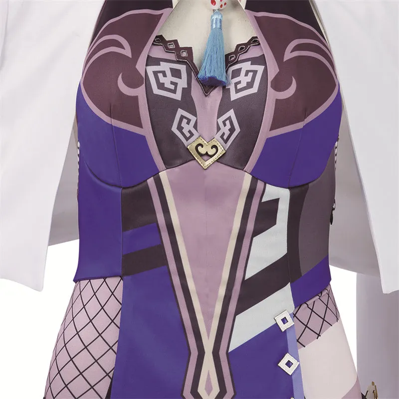 Genshin Impact Yelan Cosplay Costume Gameplay Character Yelan Night Orchid Purple Uniform Halloween Party Suit