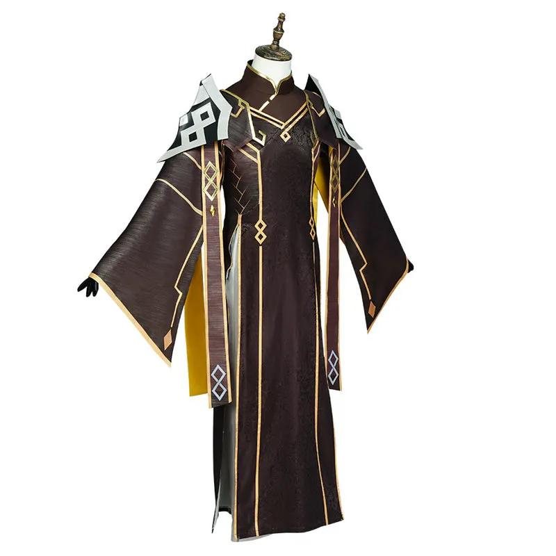 Genshin Impact Zhongli Morax Cosplay Costume God of Contracts Rex Lapis Suit