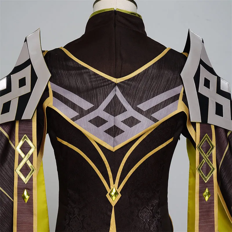 Genshin Impact Zhongli Morax Cosplay Costume God of Contracts Rex Lapis Suit