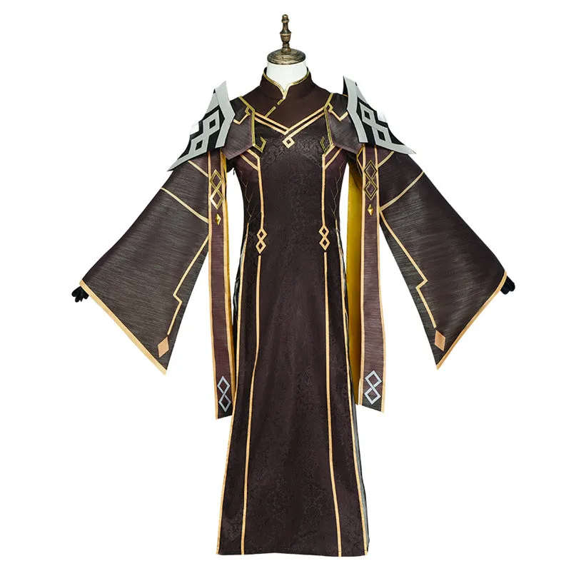 Genshin Impact Zhongli Morax Cosplay Costume God of Contracts Rex Lapis Suit