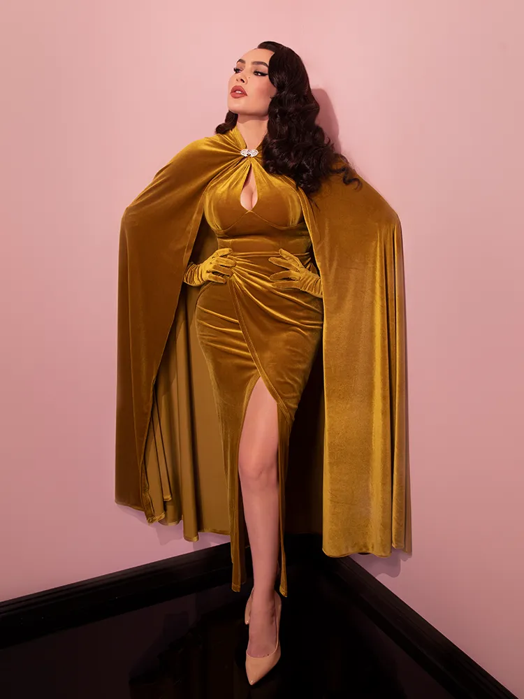 Golden Era Cape in Gold Velvet - Vixen by Micheline Pitt