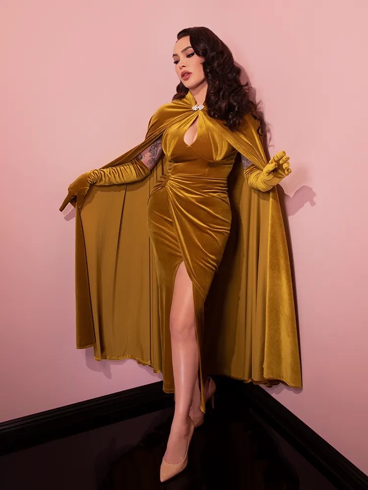 Golden Era Cape in Gold Velvet - Vixen by Micheline Pitt