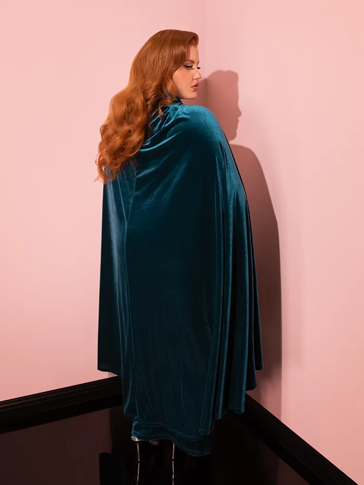 Golden Era Cape in Teal Velvet - Vixen by Micheline Pitt