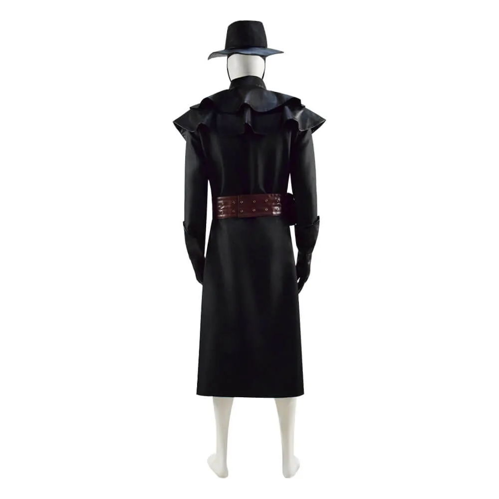 Halloween Plague Doctor Costume Outfit Cosplay Beak Mask Hat