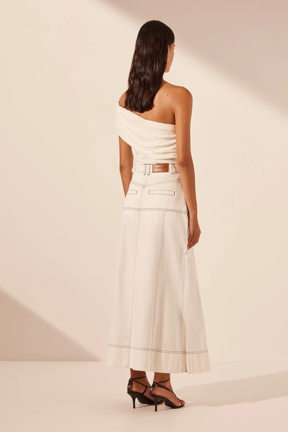 HANA PANELLED MIDI SKIRT