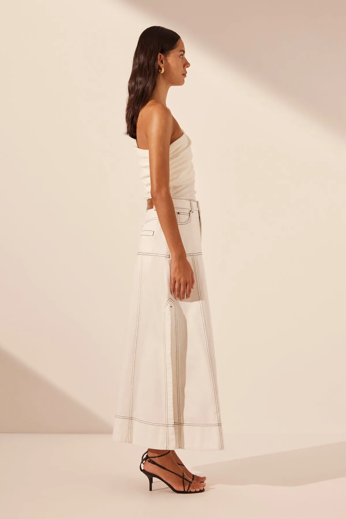 HANA PANELLED MIDI SKIRT