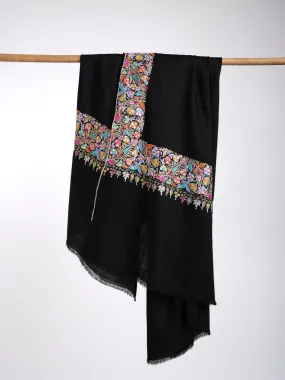 Handmade Indian Pure Pashmina Black Shawls