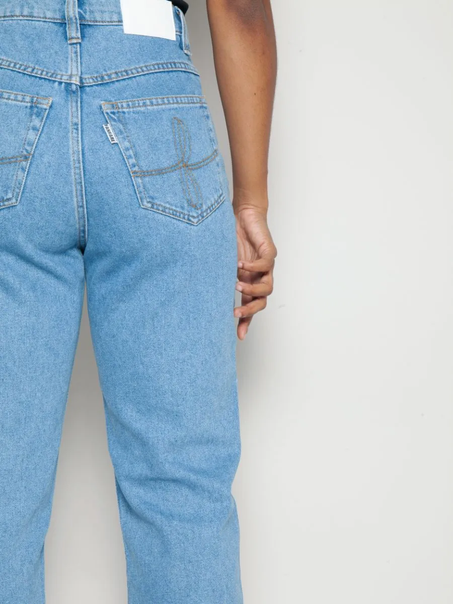 High Waisted Organic & Recycled Moss Movement Blue Jeans